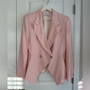 Vintage Christian Dior Peplum Blazer Light Pink Size 12